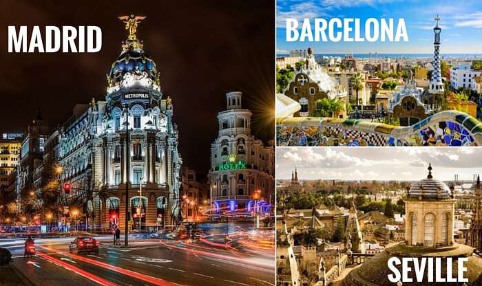 A collage of the cities covered in your Spain trip