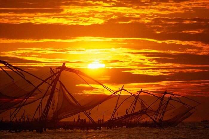 A beautiful sunset at Fort Cochin in Kerala