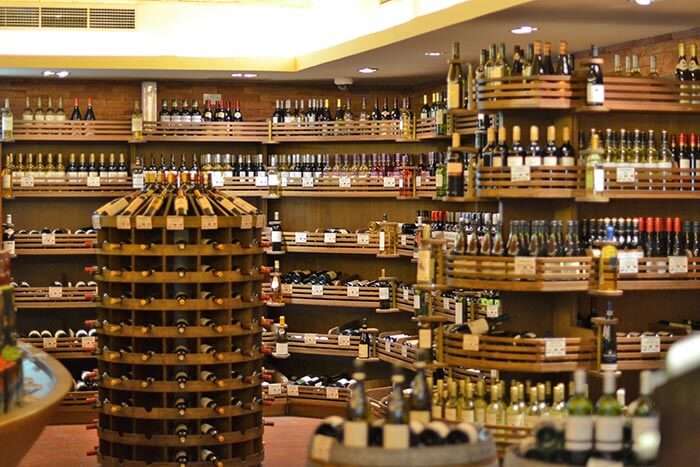 An ocean of liquor options at one of the best thekas in Delhi
