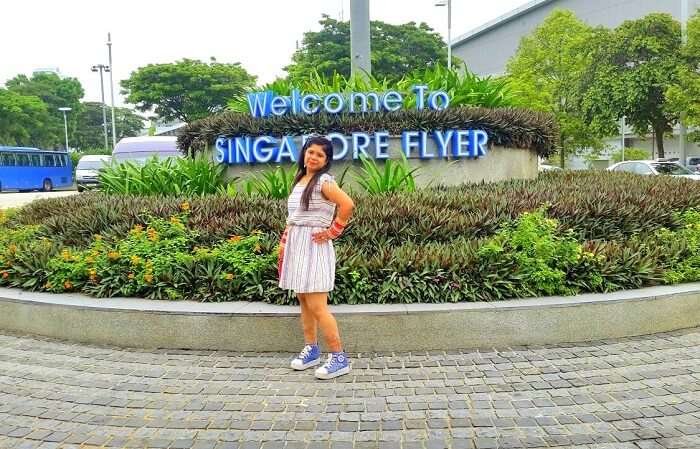 Krishan's wife at Singapore Flyer