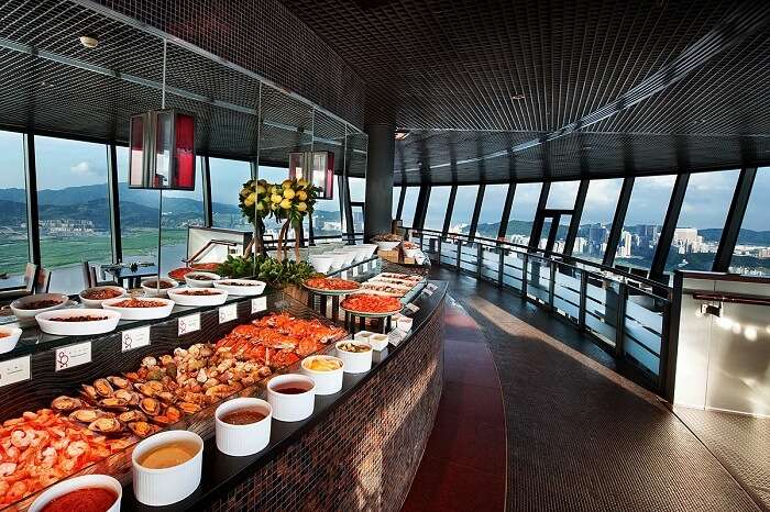 Buffet at 360 Degree cafe in Macau Tower