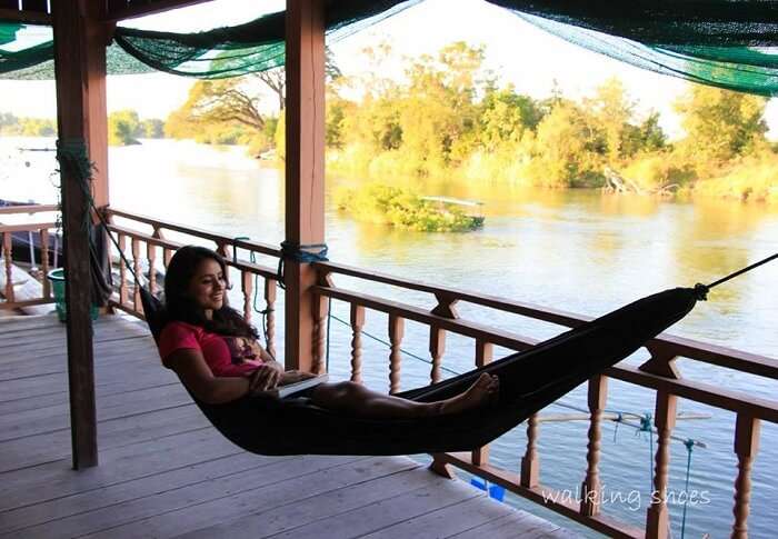 Leena in a hammock in Laos