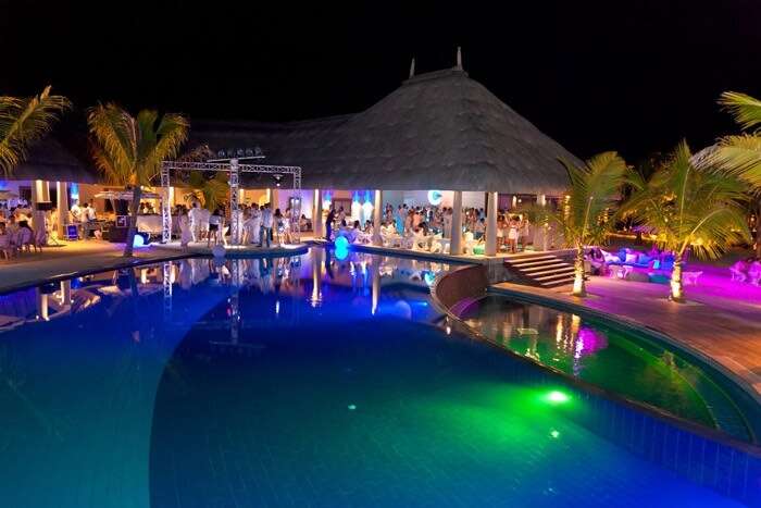 The lively ambience at C Beach Club in Mauritius