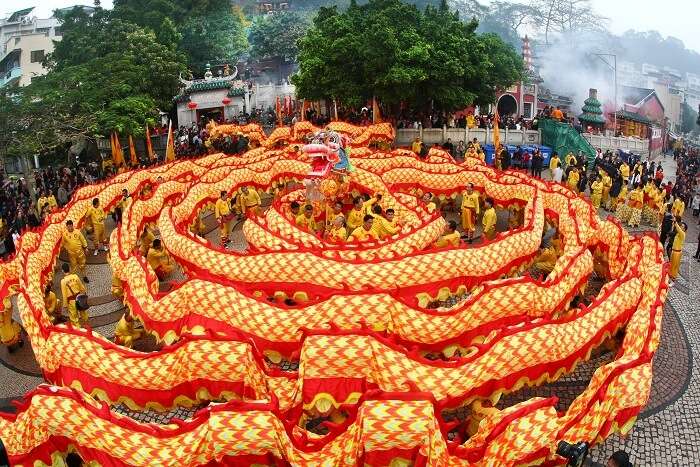 Colorful and vibrant Chinese New Year celebrations at Ah Ma Temple in Macau
