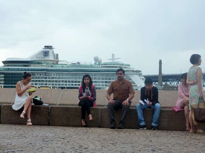 Darling Harbour with Parked Cruise in background Sydney