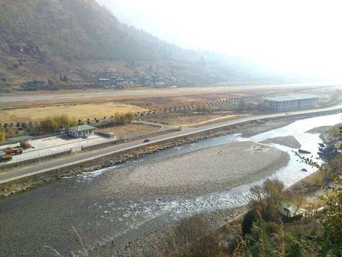 Wet roads and windy weather in Bhutan