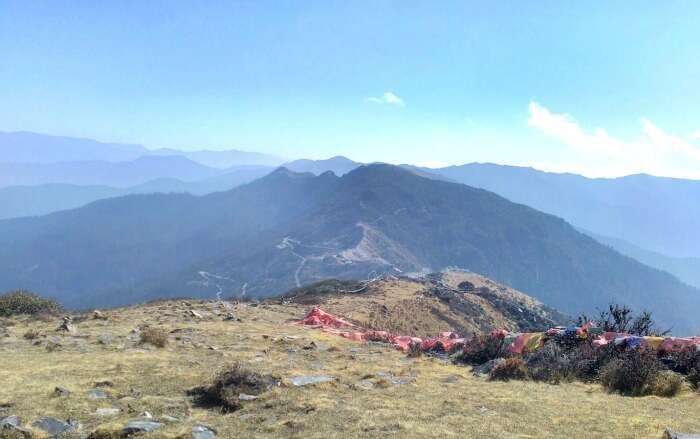 Beautiful silhouettes of mountains from another Bhutanese hilltop