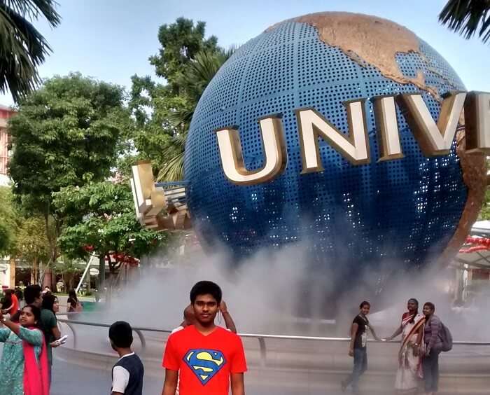 Siva's elder son at the Universal Studio