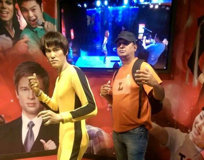 Fooling around in Madame Tussauds Hong Kong