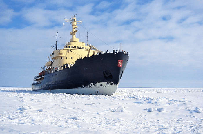 Icebreaker Samro Cruise Ship is one of the popular tourist attractions at Kakslauttanen Hotel in Finland
