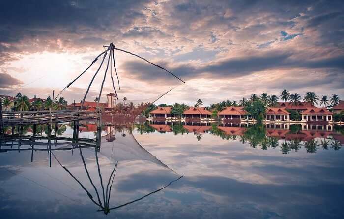 The mesmerising views from the Lake Palace resort - one of the popular resorts in Alleppey