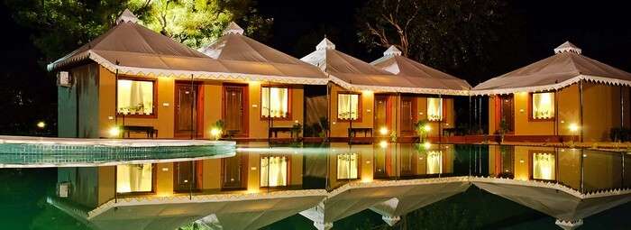 The luxurious swiss tents of Lohana Village Resort