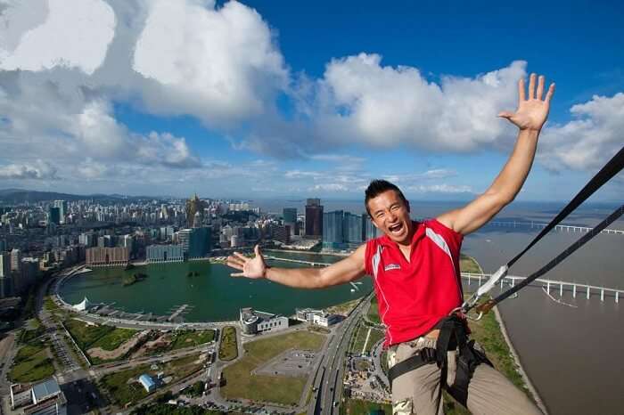 The thrilling skywalk on the top of Macau Tower is one of the best experiences in Macau