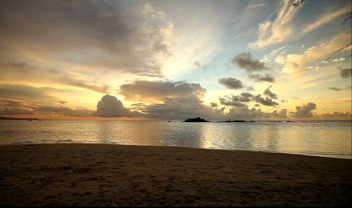 The beautiful sunsets at Mont Choisy Beach in Mauritius are worth looking