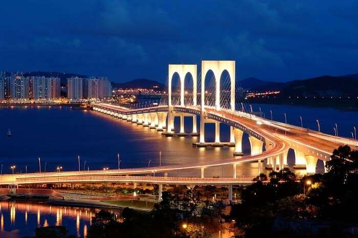 The striking Sai Van Bridge in Macau