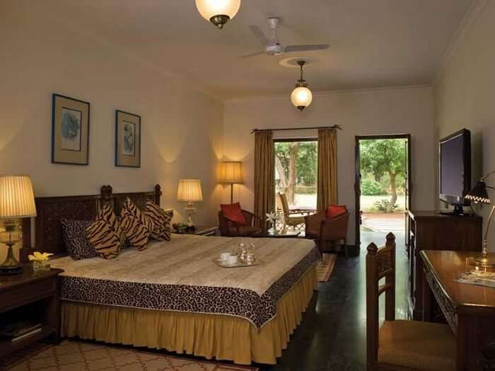 Interiors of the Taj Sawai Madhopur Lodge are lavish