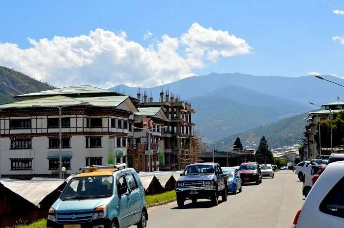 Cars in Thimphu city