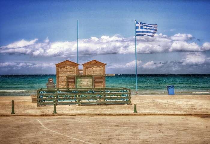 Greek National Flag at Tsilivi Beach is a picture perfect view
