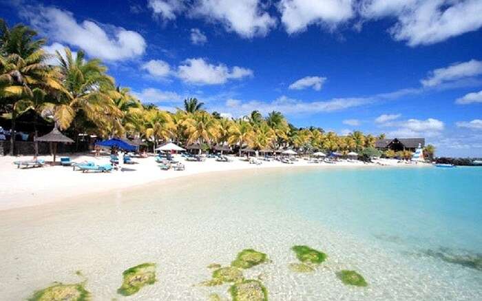 A view of Grand Bay Beach in Mauritius 