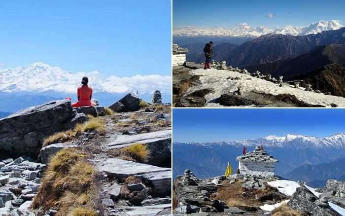 Snap-shots of different trekkers on a Chopta-Chandrashila winter trek