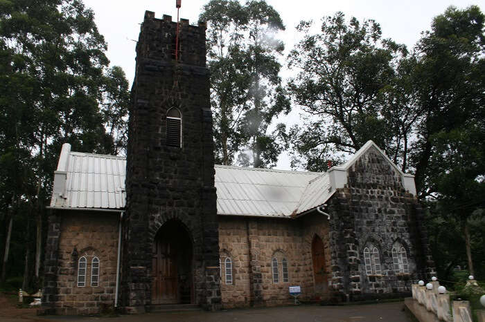 View of the entrance to the CSI Church in Munnar
