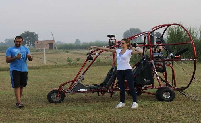 Popular Bollywood actress Kalki gets ready to try Flyboy Air Safari near Delhi