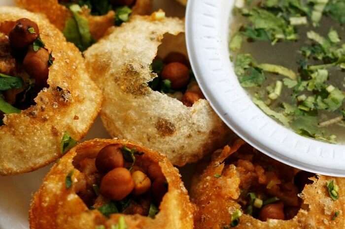 A plate of the yummy Paani Puri