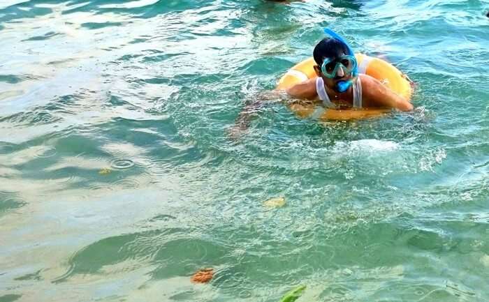 Abhinav snorkeling in Andmana