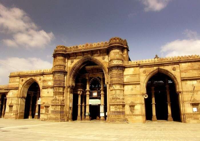 The stunning facade of Bhadra Fort - one of the best heritage tourist places in Ahmedabad