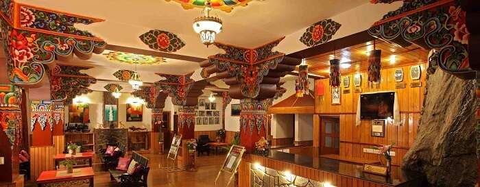 Beautiful interiors of Club Mahindra resort in Gangtok