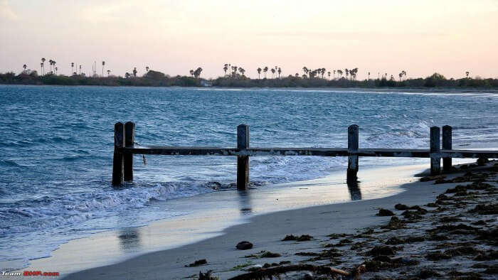 The picturesque Dhanuskodi Beach, among the prominent tourist places in Rameshwaram