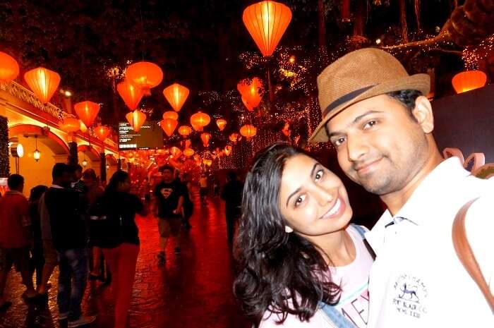 Bhargav and his wife on Genting Island