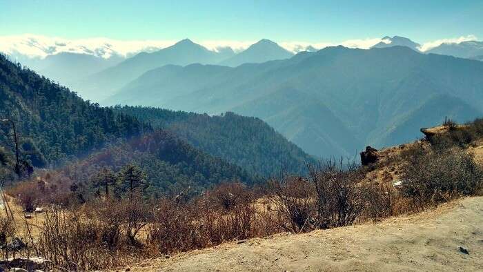 Snow capped peaks in Bhutan