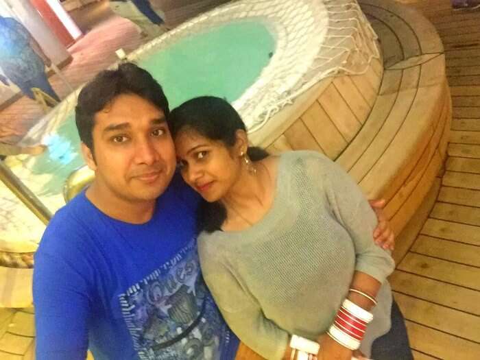 Ram and Kavya on their honeymoon in Singapore