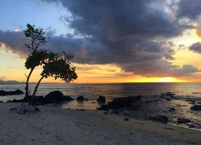 A mesmerizing sunset as seen from the beach of the InterContinental Resort in Mauritius