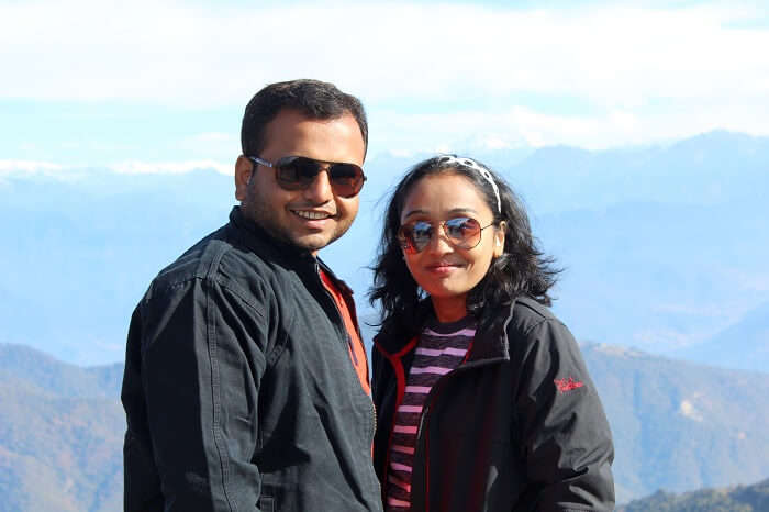 Alpana and her husband in Bhutan