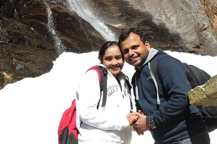 Alpana and her husband in Punakha