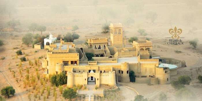 A bird’s eye view of the Mihir Garh House near Jodhpur