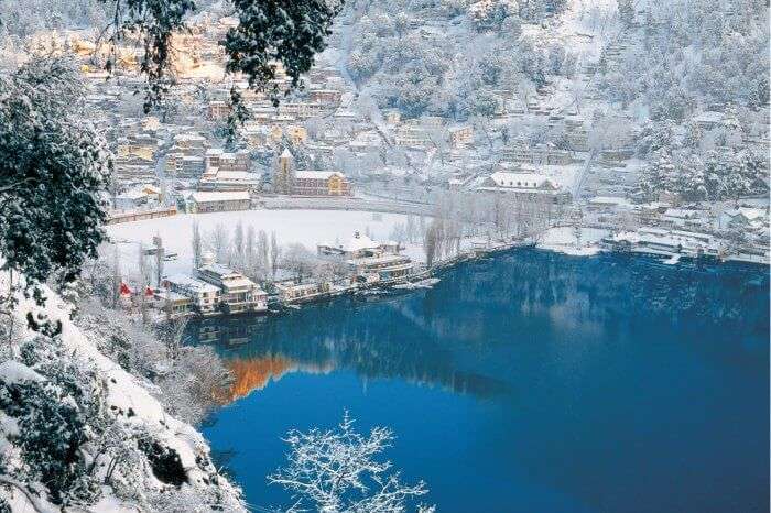 View of Nainital in winters