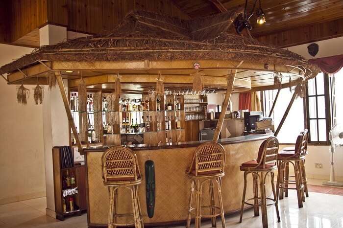 The bamboo bar at Orange Village Resort is popular among the resorts in Gangtok