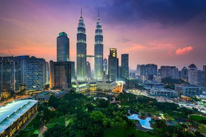 Petronas Tower overlook the beautiful city of Kuala Lumpur