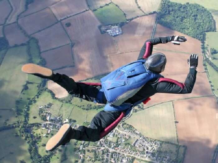 A participant dives in sky while participating at AMAS