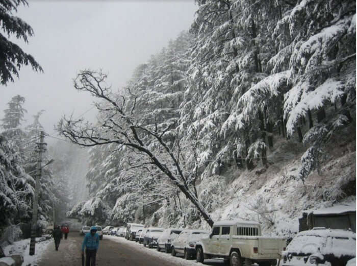 A beautiful view of snow-capped Dalhousie