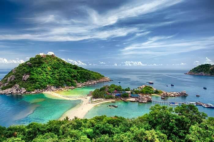 View point from top of mountain to view the NangYuan from Tao island