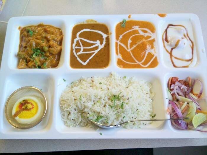 Sundar eating punjabi thali