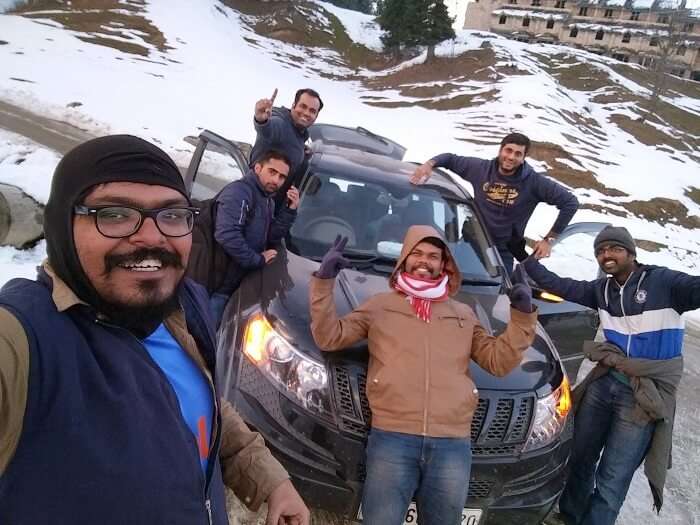 Sundar and his friends in Gulmarg