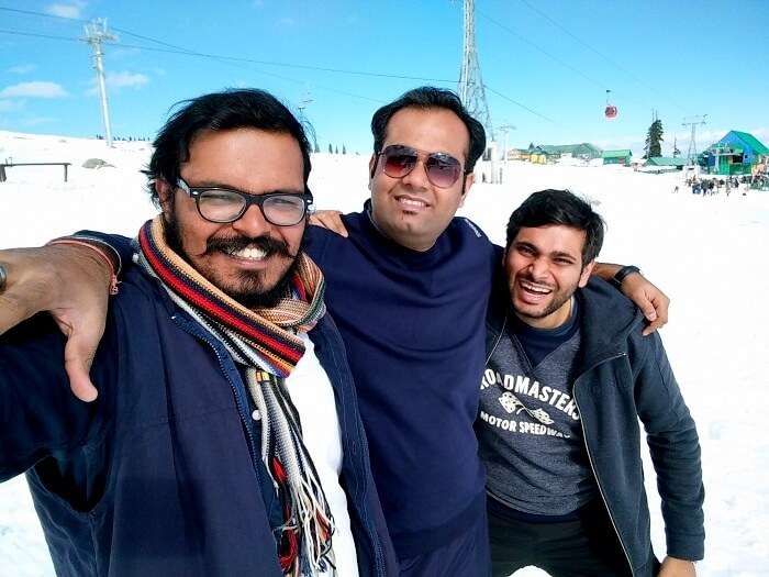 Sundar and his friends in Gulmarg