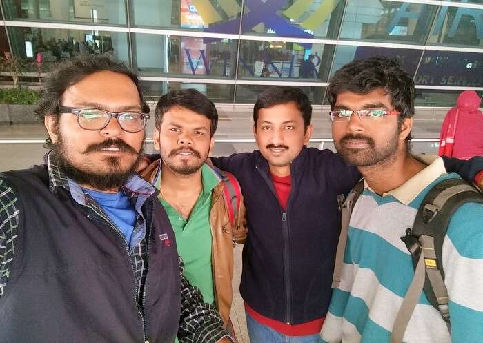 Sundar and his friends at the airport