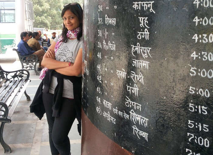 Swati at the Highway Bus Stand