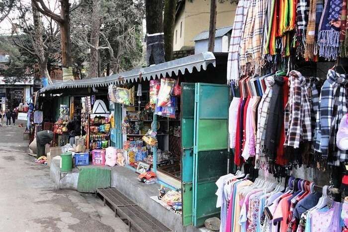 The numerous shops at the Tibetan Market in Kasauli